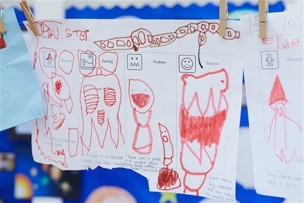 children's artwork: a story drawn using Tales Toolkit.