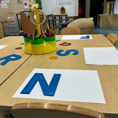 Paper and big tracing letters