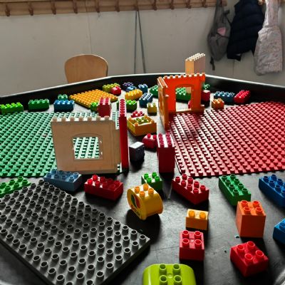 Duplo on a tray