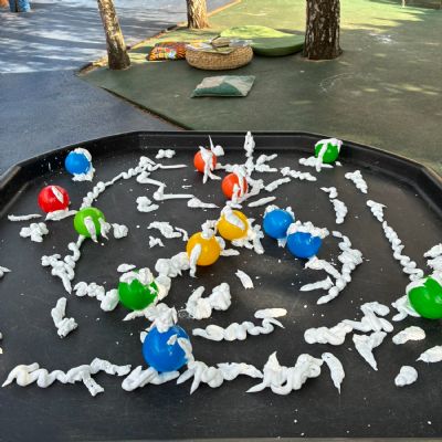 Outside balls and shaving foam