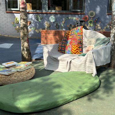 Story corner under the trees